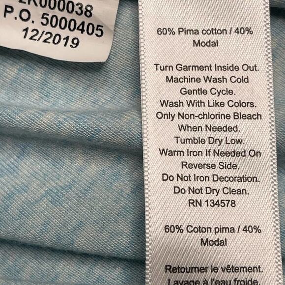 Vineyard Vines Heathered Blue Boatneck Simple Tee Size Medium - Picture 6 of 8